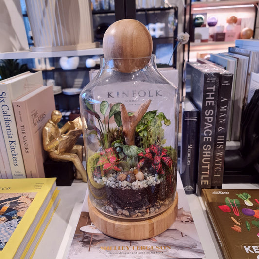Wood Ball Terrarium Tall