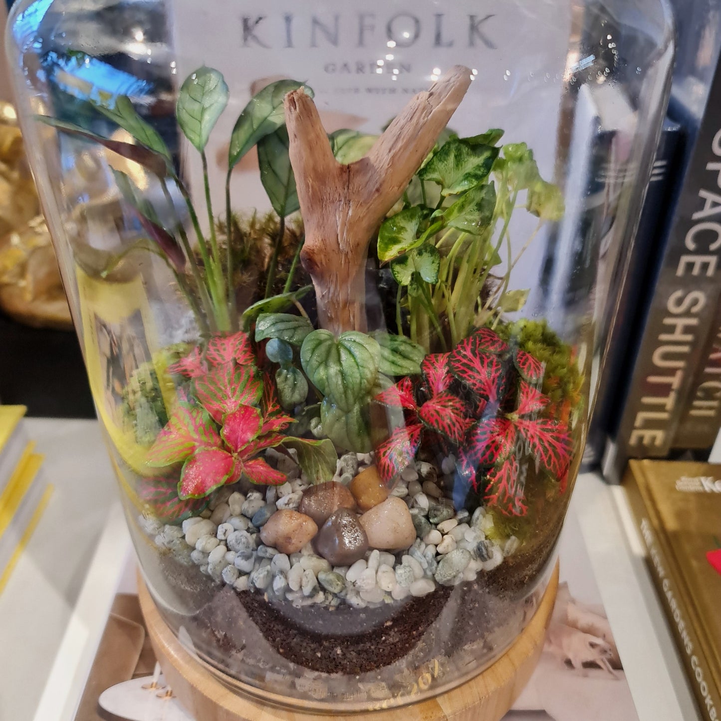 Wood Ball Terrarium Tall