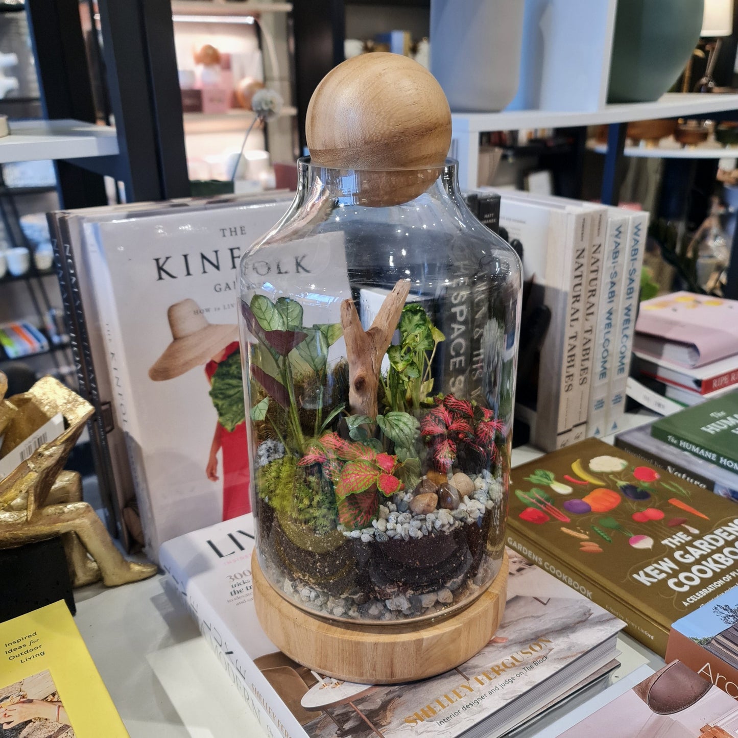 Wood Ball Terrarium Tall