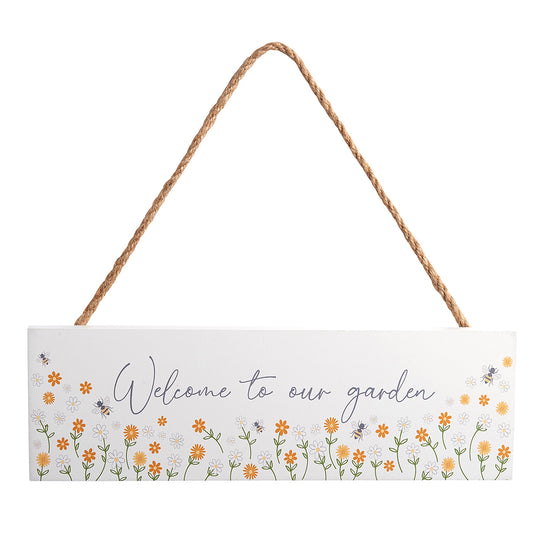 Garden Bee 'Welcome to our Garden' Sign
